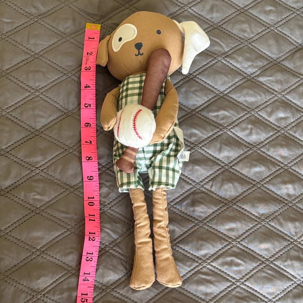 Hearth & Hand with Magnolia Cute Plush Baseball Bat Ball Dog Pal Toy Target Tan - Picture 7 of 12
